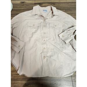 Future Collective Beige Tan Button Up Size Large L Reese Blutstein